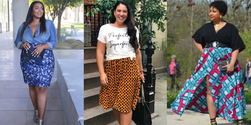 printed-skirt-plus-size-outfits